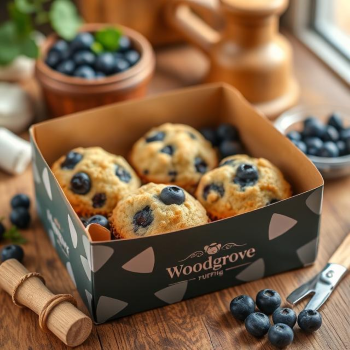 Freshly baked blueberry muffins