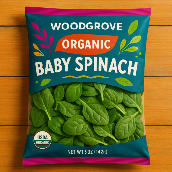 Organic baby spinach leaves